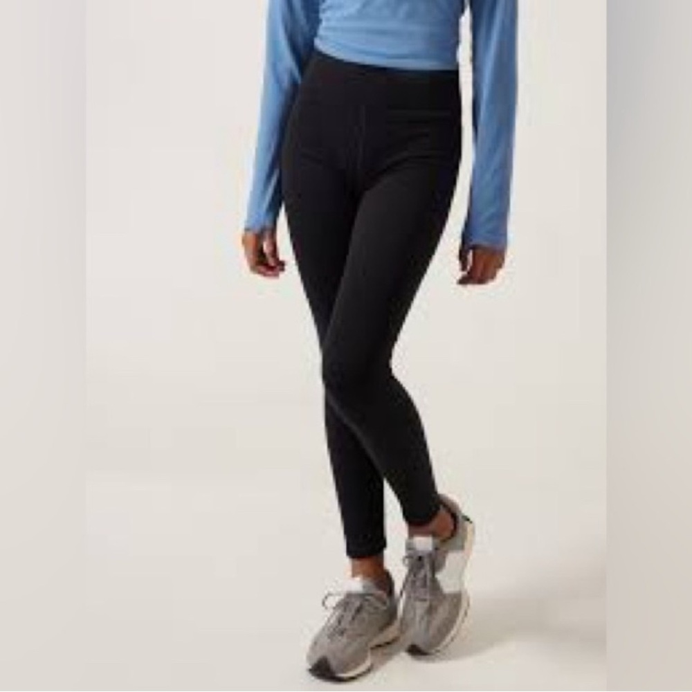 Athleta Altitude Tight Polartec Power Stretch Fleece Lined Leggings Black Medium